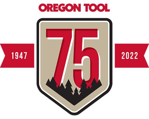 Oregon Tool 75th anniversary badge