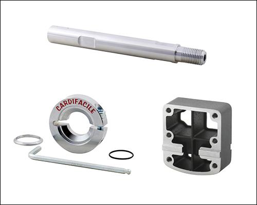 Core drill accessories on white background
